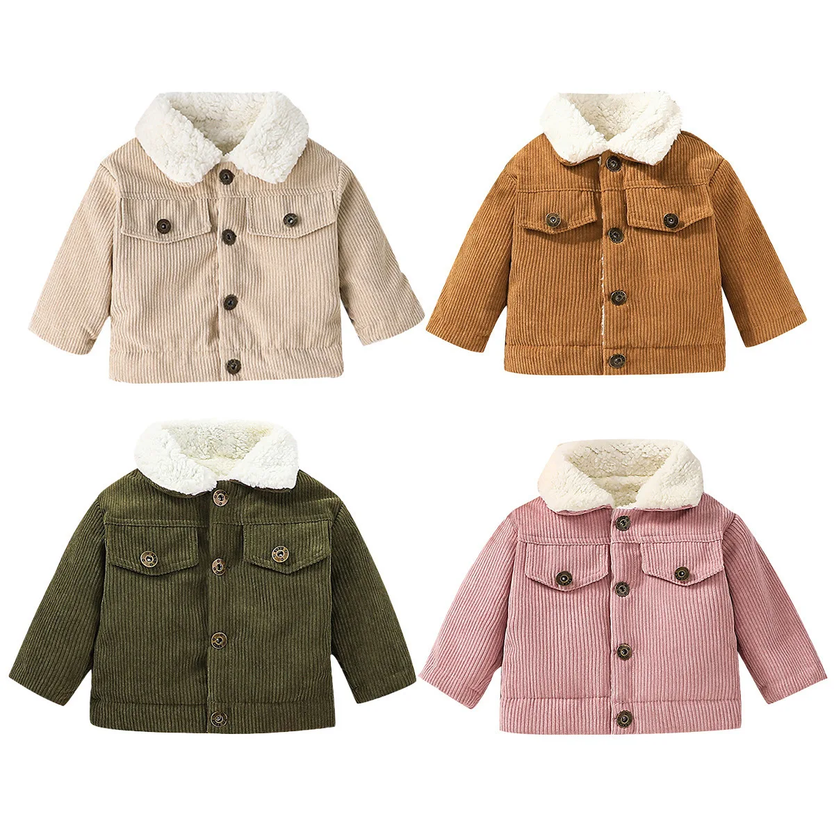 Toddler Boy Winter Fleece Jacket - Jaket Bayi Berbahan Corduroy dengan Lapisan
